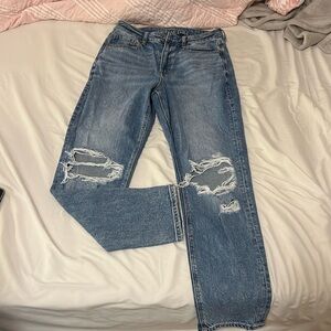 AE mom jeans- ripped at the knees